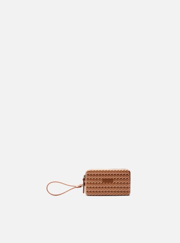 Clutch Marrom Metalizada Alça Marrocos
