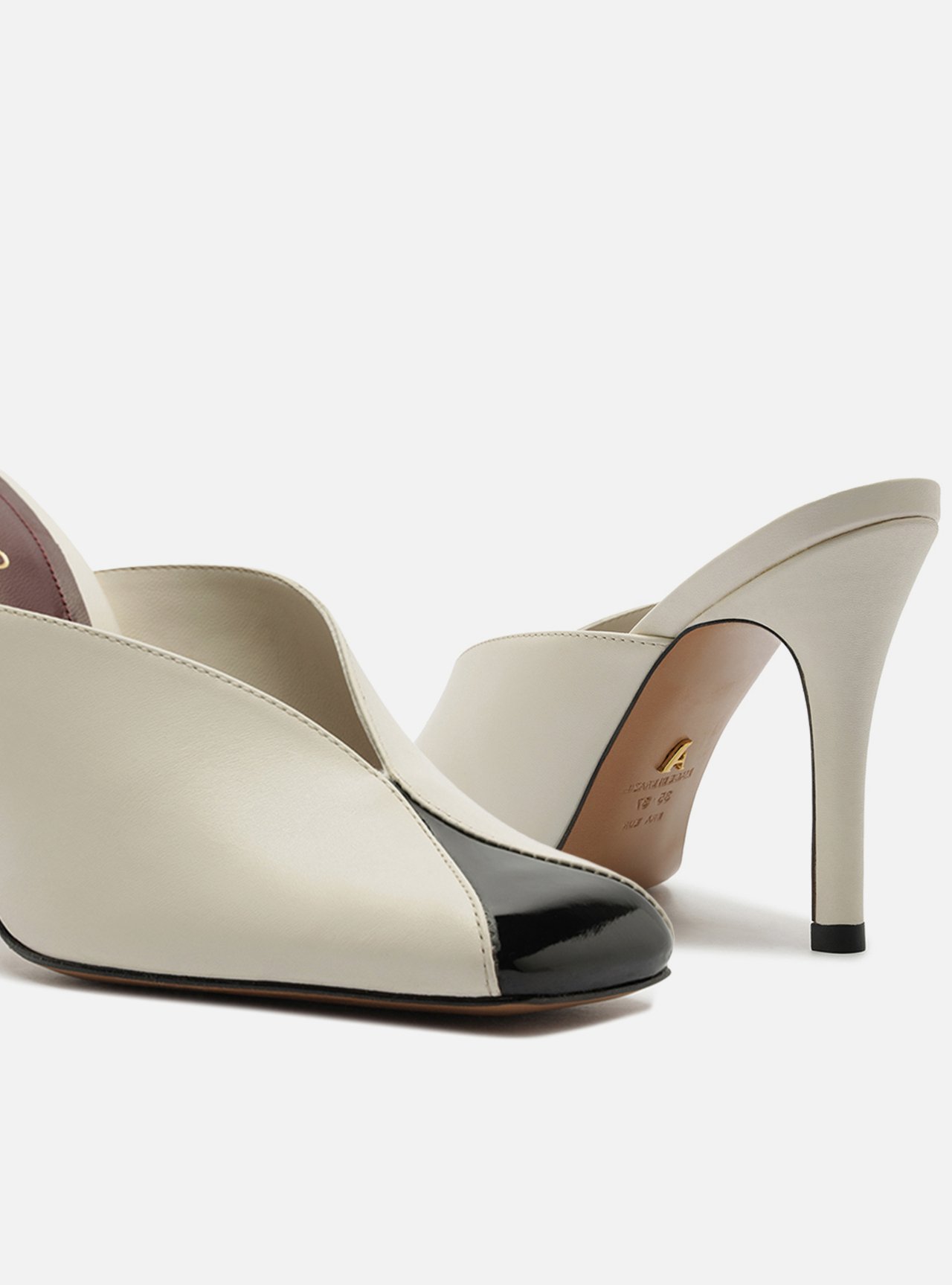 Mule Branca Salto Fino Cap Toe — foto 4
