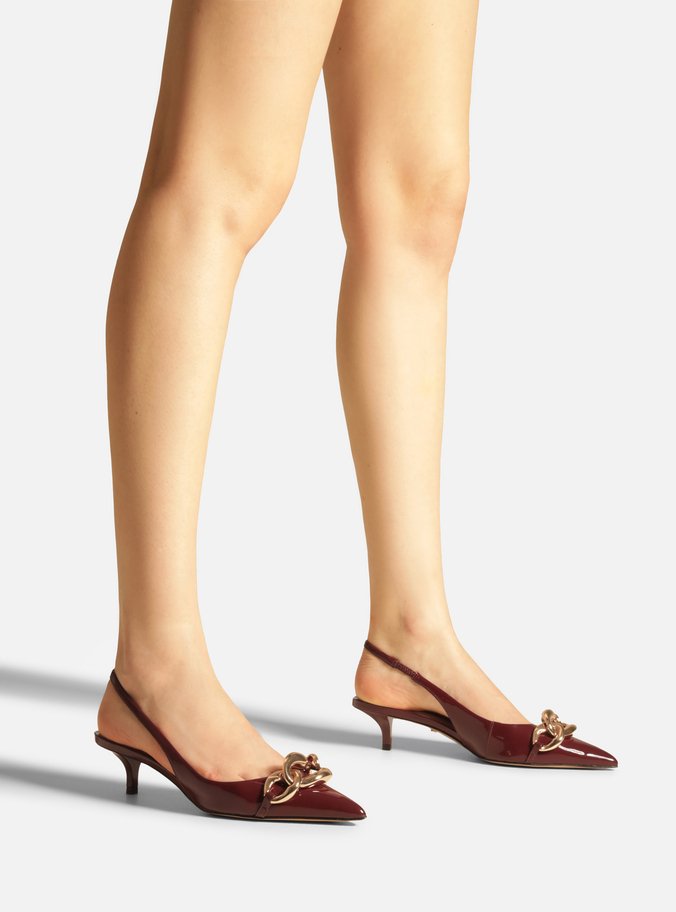 Scarpin Vermelho Salto Kitten Slingback Elos