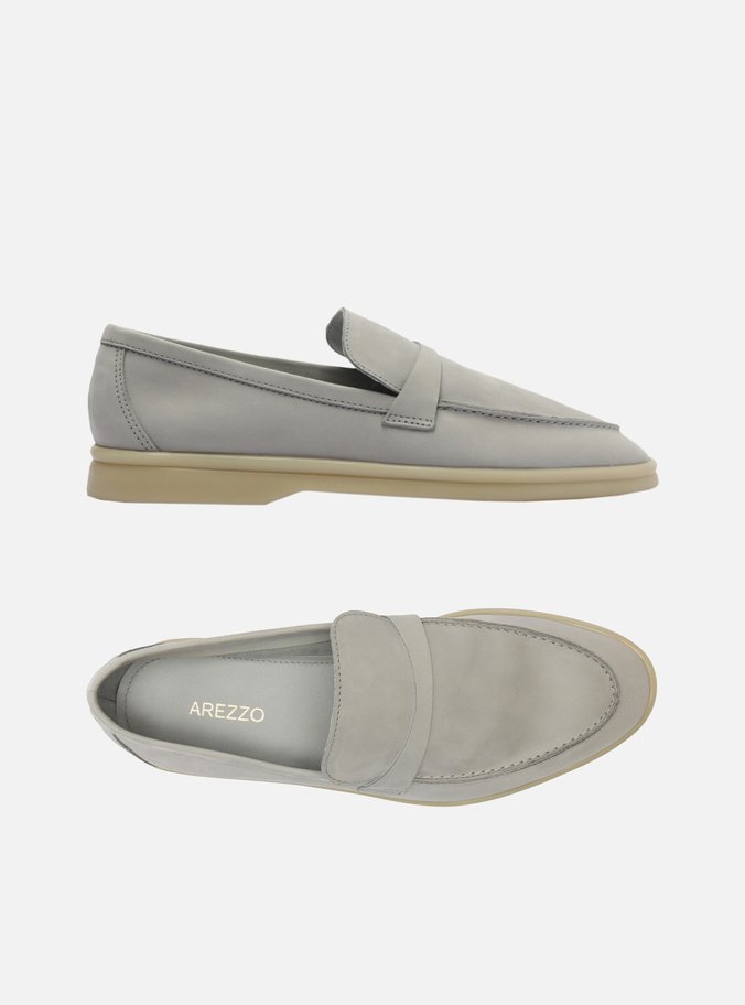 Mocassim Cinza Nobuck Tira Detalhe