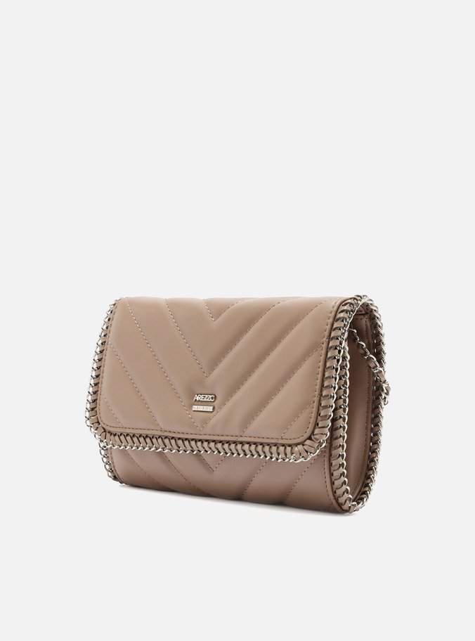 Bolsa Tiracolo Bege Pequena Matelassê Corrente