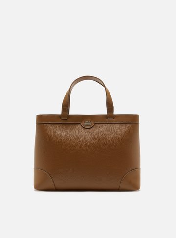 Arezzo — Bolsa Tote Marrom Média Recortes