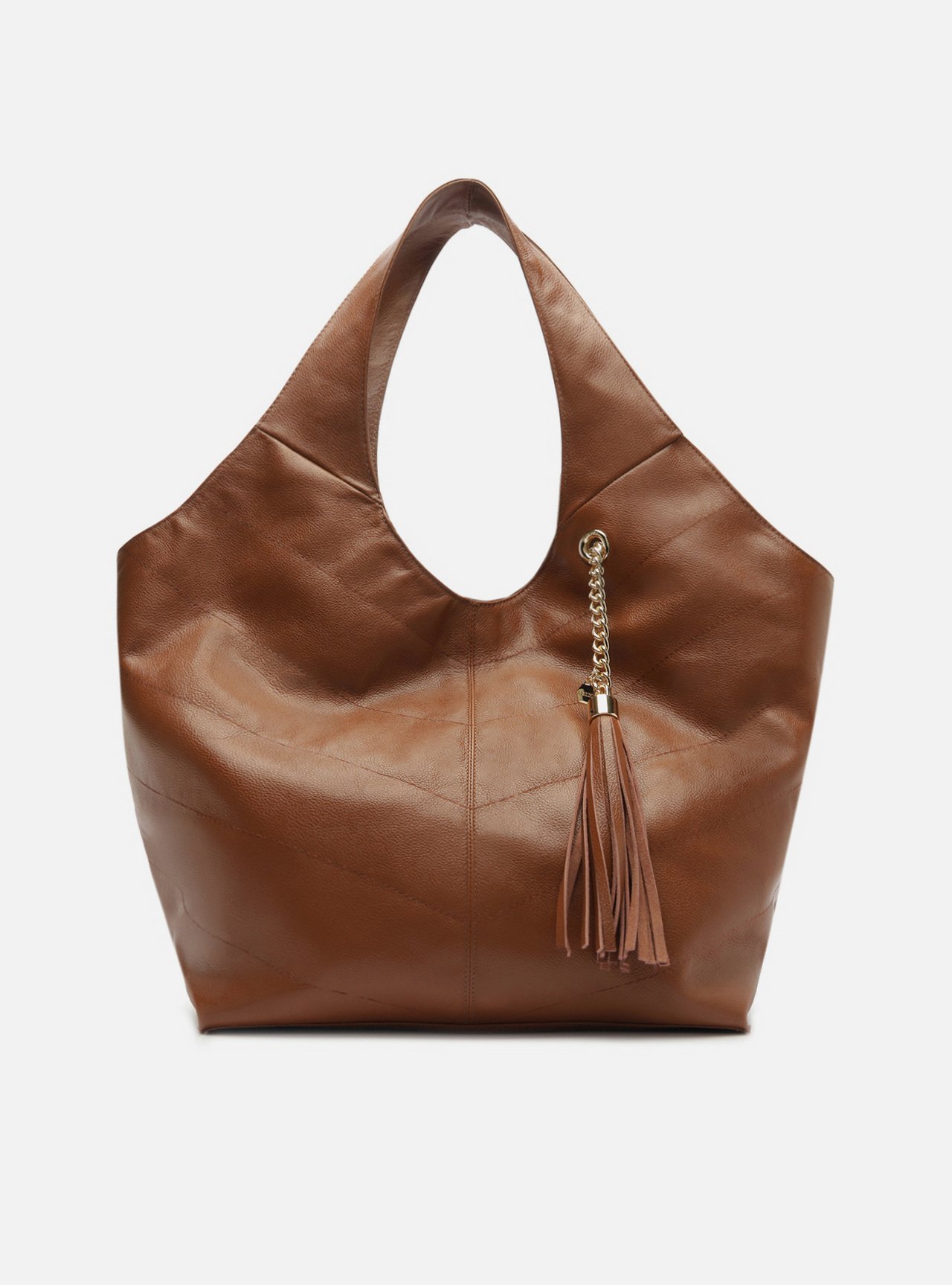 Bolsa Hobo Caramelo Couro Ísis Grande — foto 1