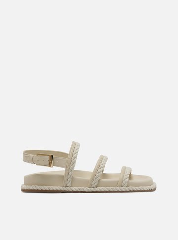 Sandália Papete Off-White Tiras Trançadas