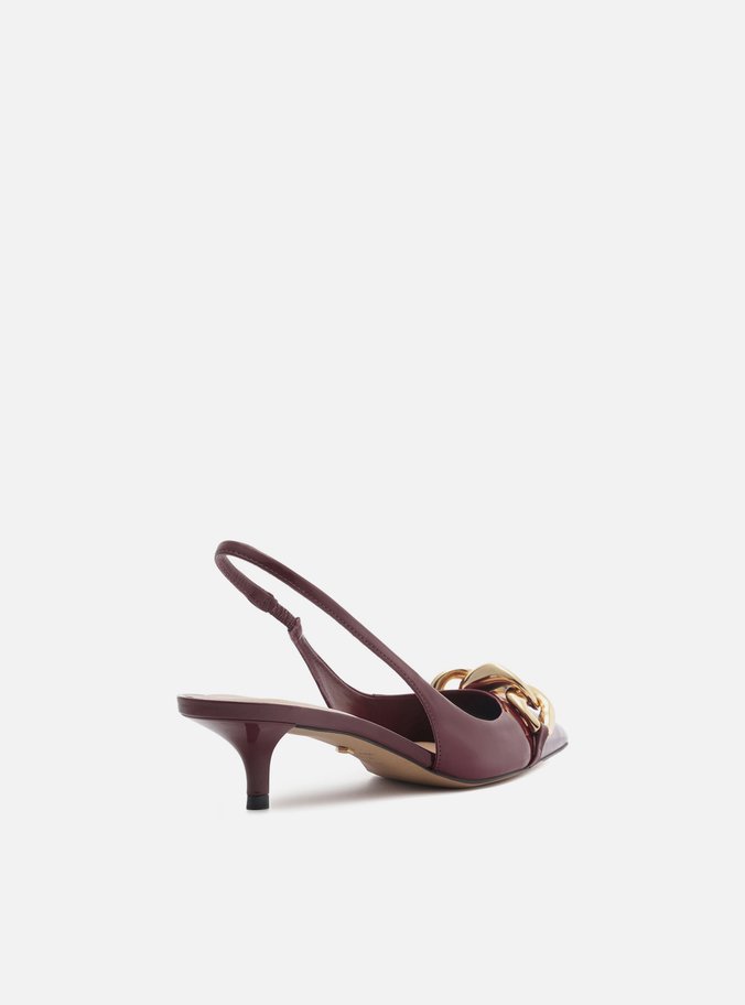 Scarpin Vermelho Salto Kitten Slingback Elos