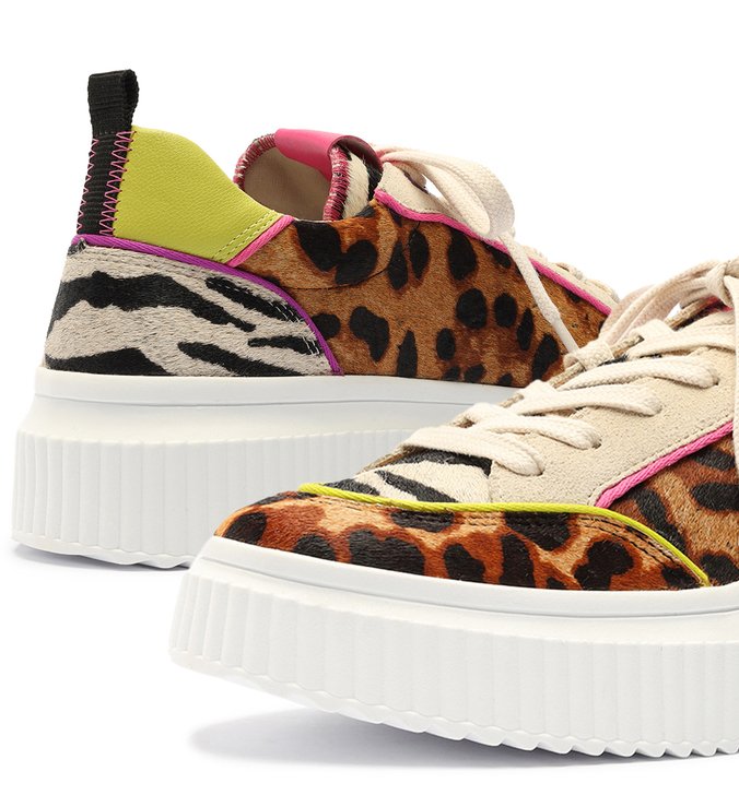 Tênis Onça Multimaterial Flatform Colorido
