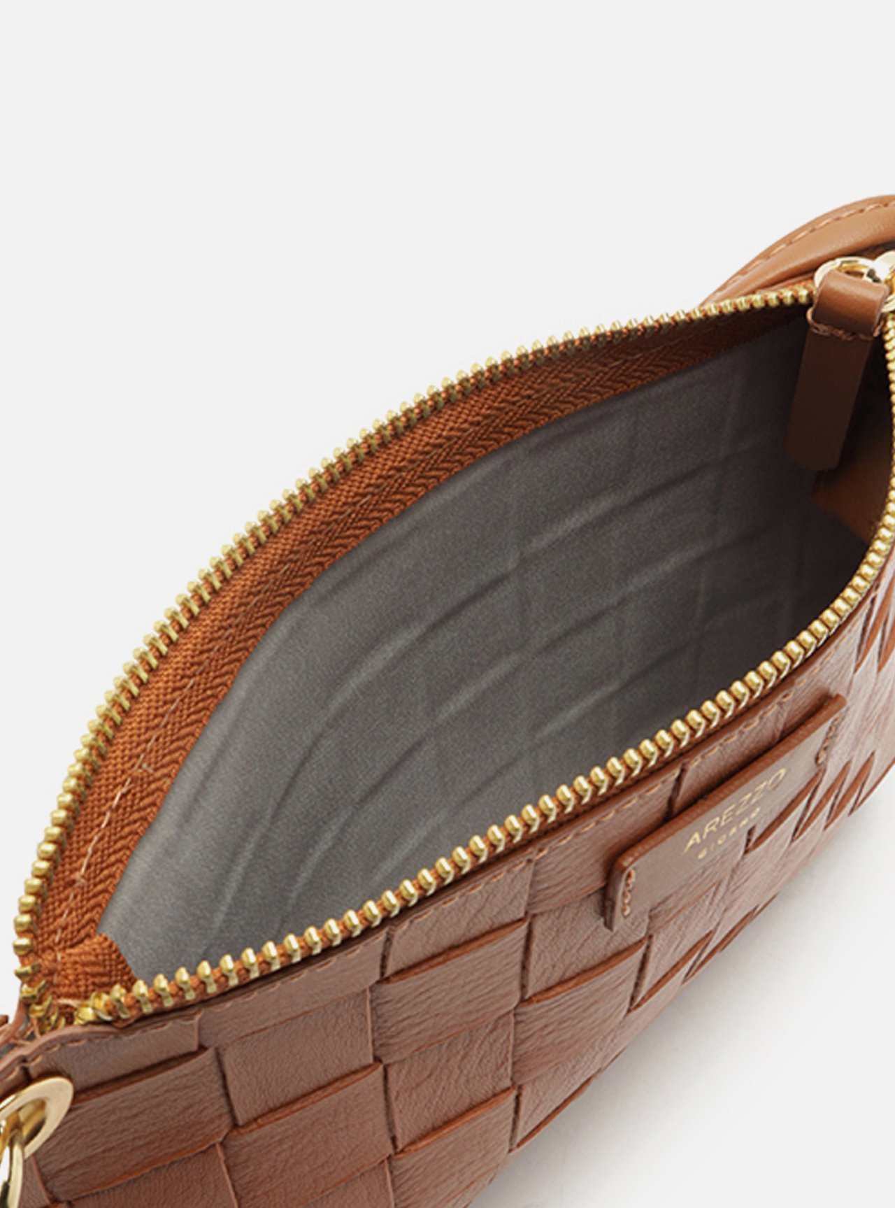 Bolsa Tiracolo Marrom Pequena Tressê — foto 4