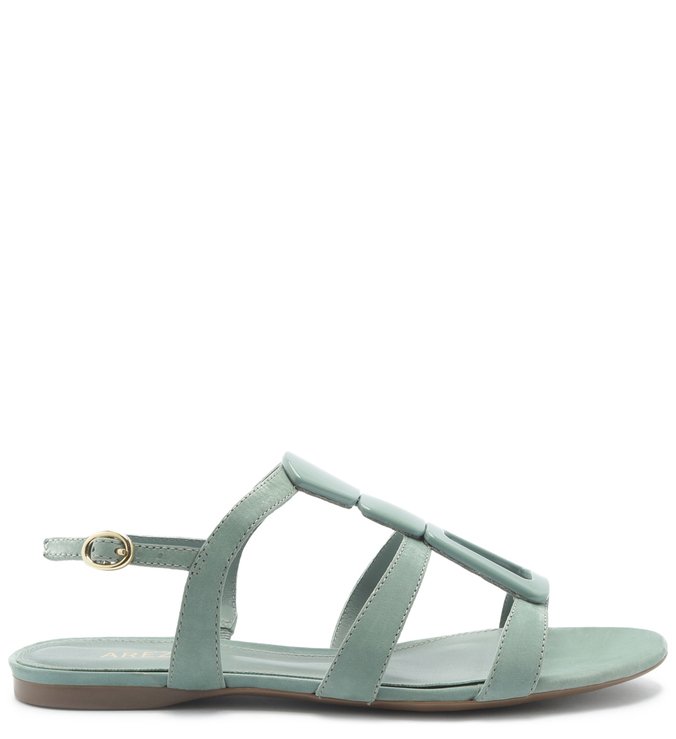 Sandália Rasteira Nobuck Resina Tiras Acqua Mint