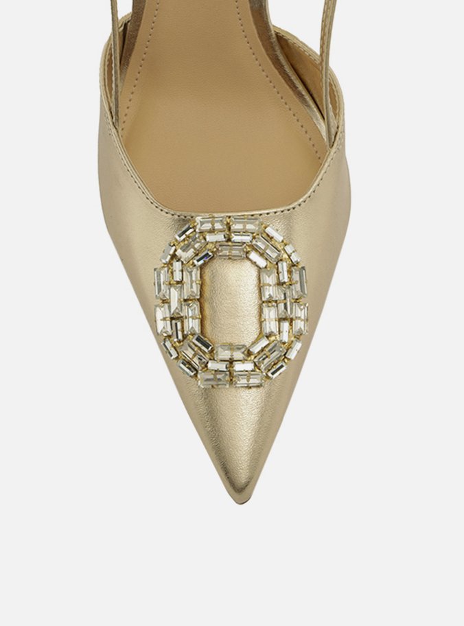 Scarpin Dourado Salto Alto