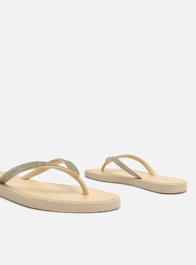 Chinelo de Dedo Off-White Recouro Essential Strass