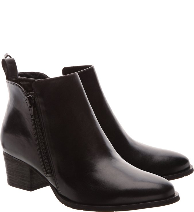 Ankle Boot Couro Preta