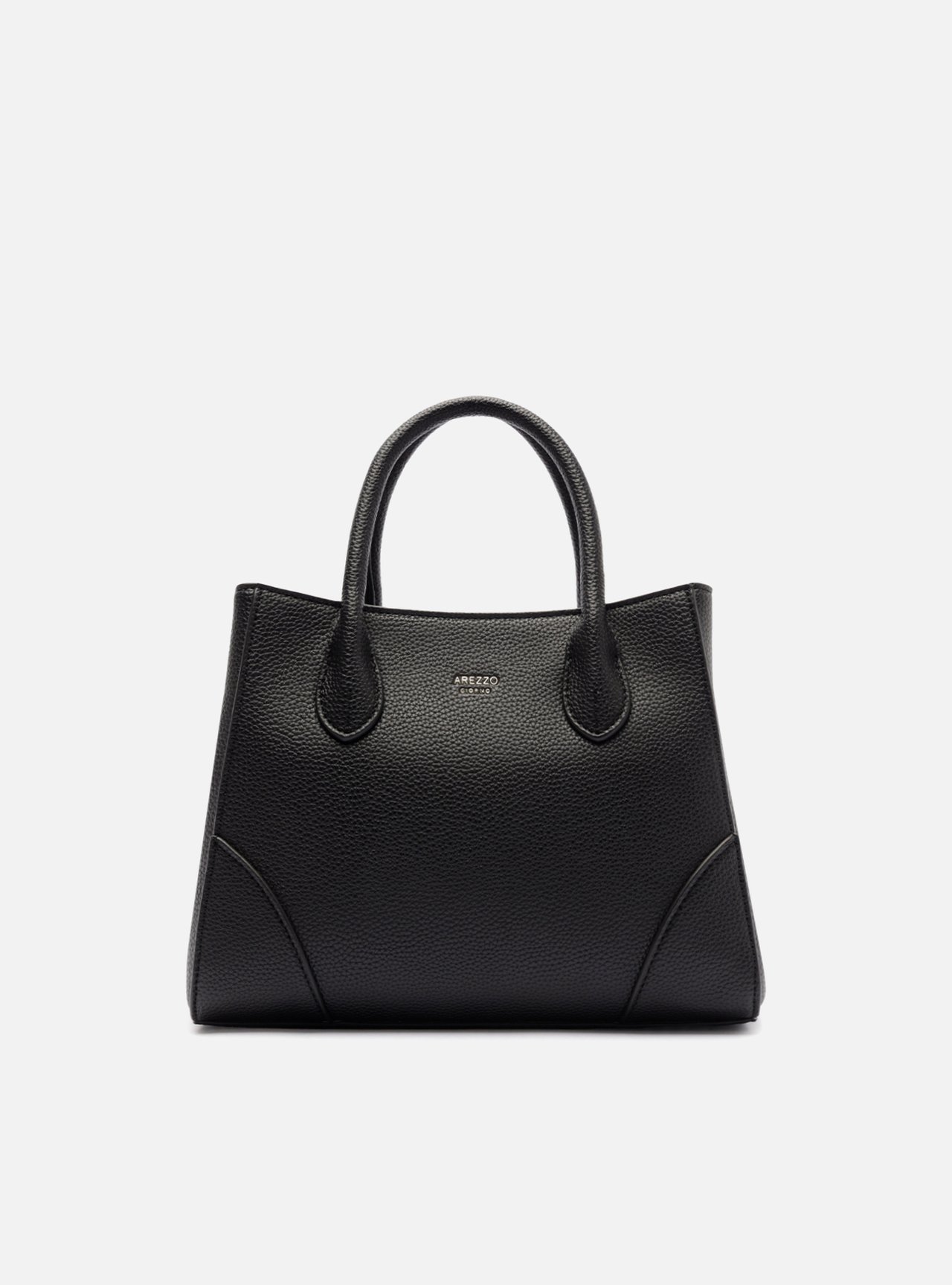Bolsa Tote Preta Média Textura — foto 1