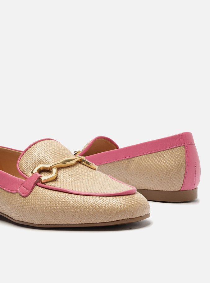 Mocassim Bege Bridão Rosa Luma
