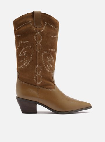Arezzo — Bota Marrom Cano Longo Western