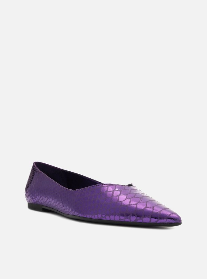 Sapatilha Roxa Snake Metal Bico Fino