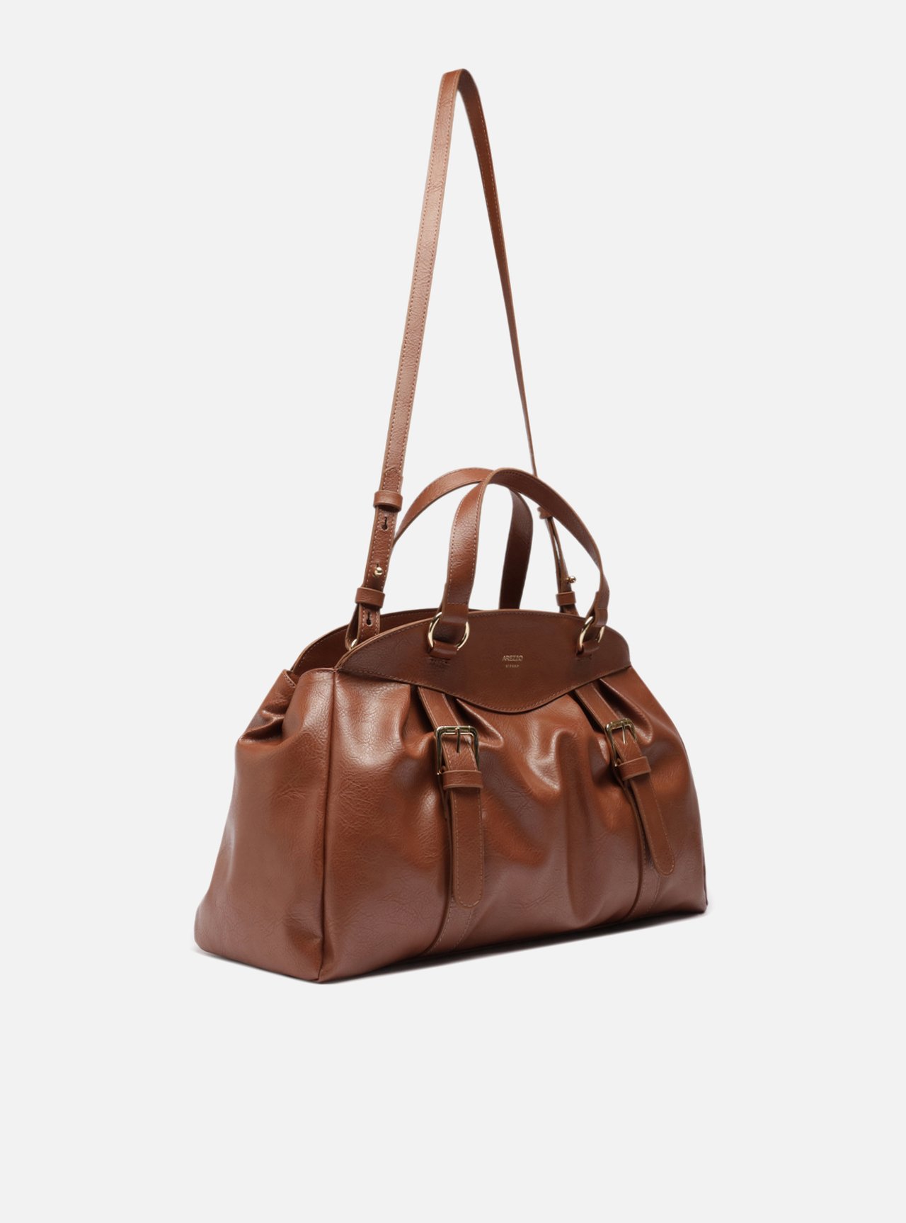 Bolsa Tote Marrom Grande Franzida — foto 5