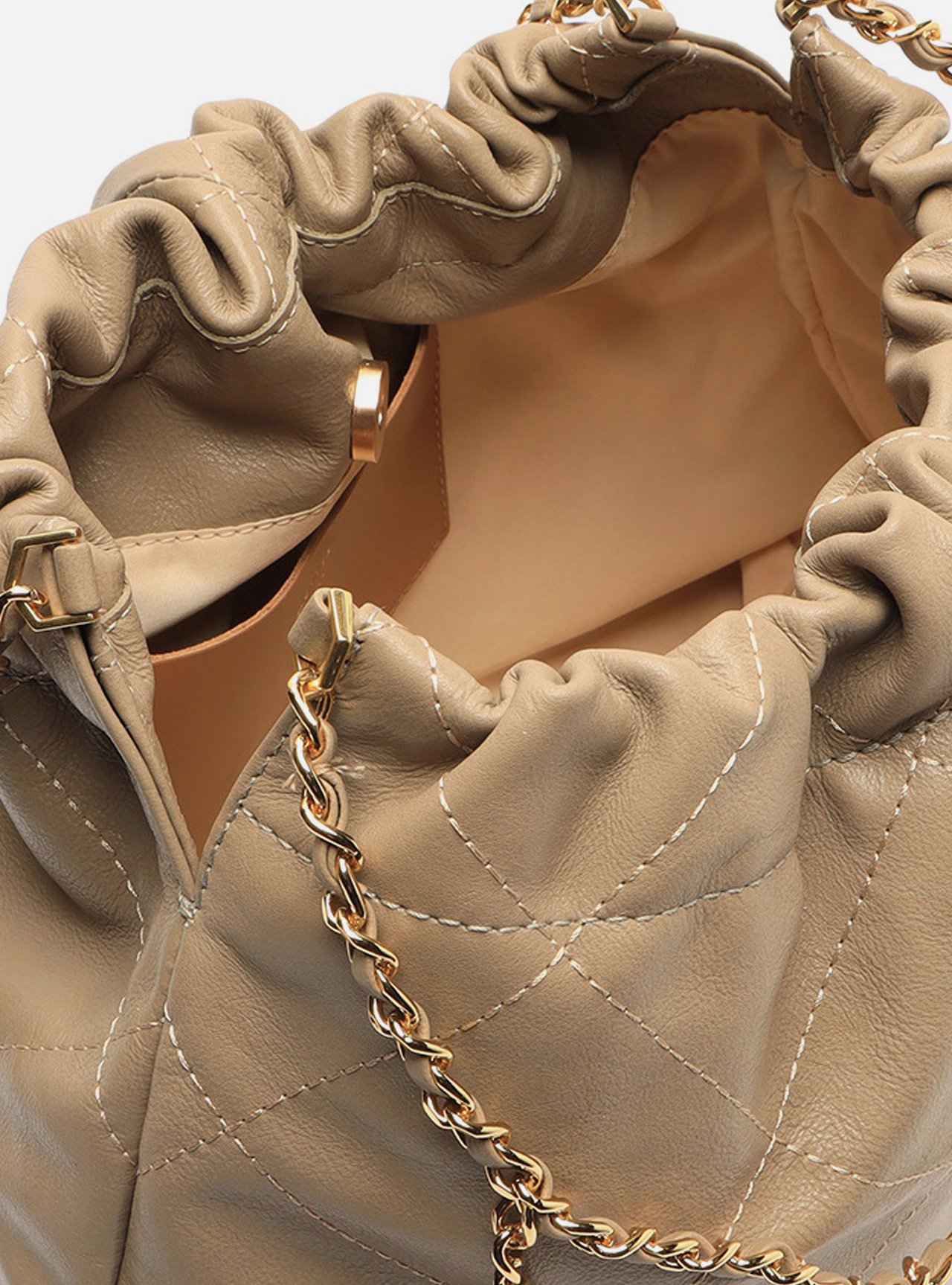 Bolsa Hobo Cinza Couro Esther Grande — foto 4