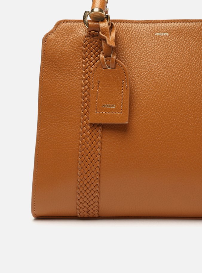 Bolsa Tote Marrom Couro Piazza Grande Alças