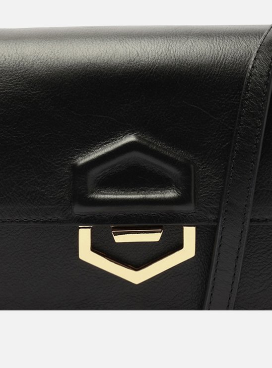 Bolsa Tiracolo Preta Couro Antonela Pequena