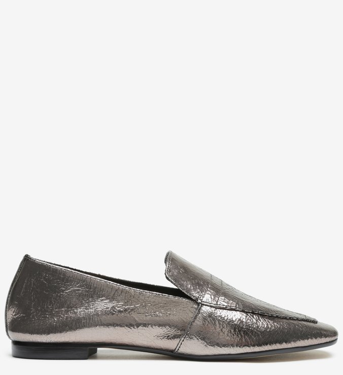 Mocassim Arezzo Touch Couro Bico Quadrado Preto