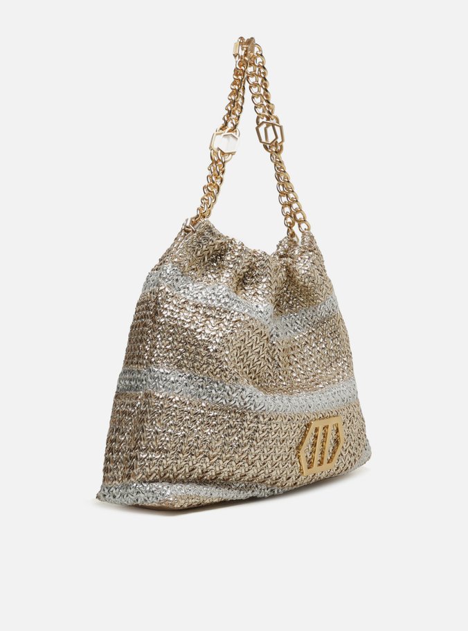Bolsa Hobo Metalizada Trama Esther Grande