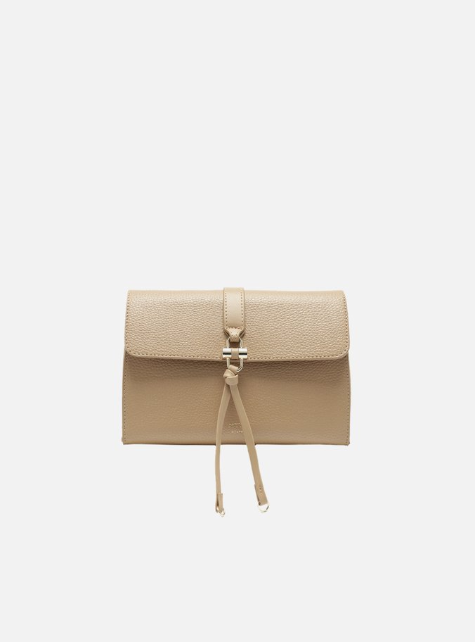 Bolsa Tiracolo Bege Pequena Detalhe Tiras Metal