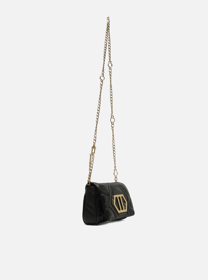 Bolsa Tiracolo Preta Couro Emma Pequena