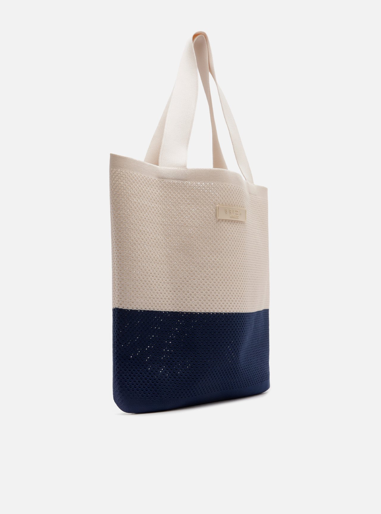 Bolsa Shopping Marinho Duo Crochê Média Brizza — foto 5