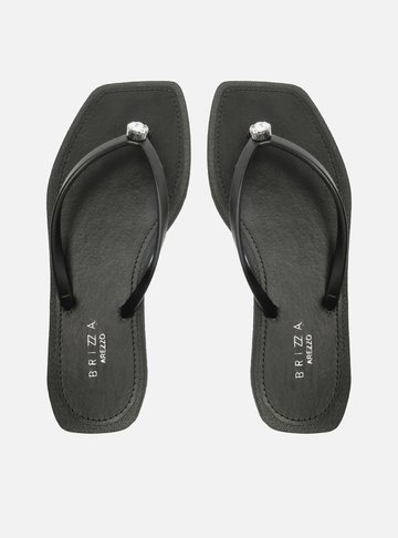 Chinelo de Dedo Preto Square Pedraria