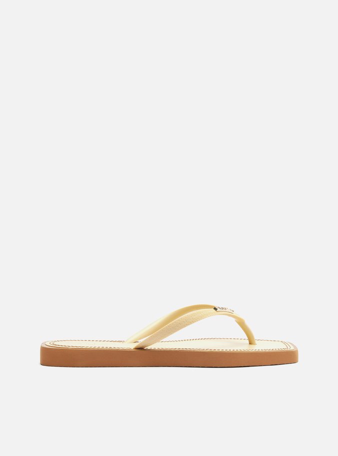 Chinelo de Dedo Bege Recouro Color Square
