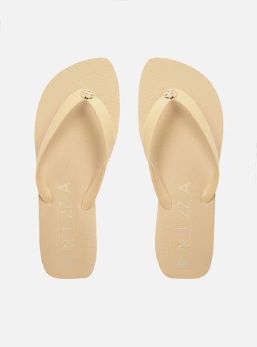 Chinelo de Dedo Bege Pedraria Brizza