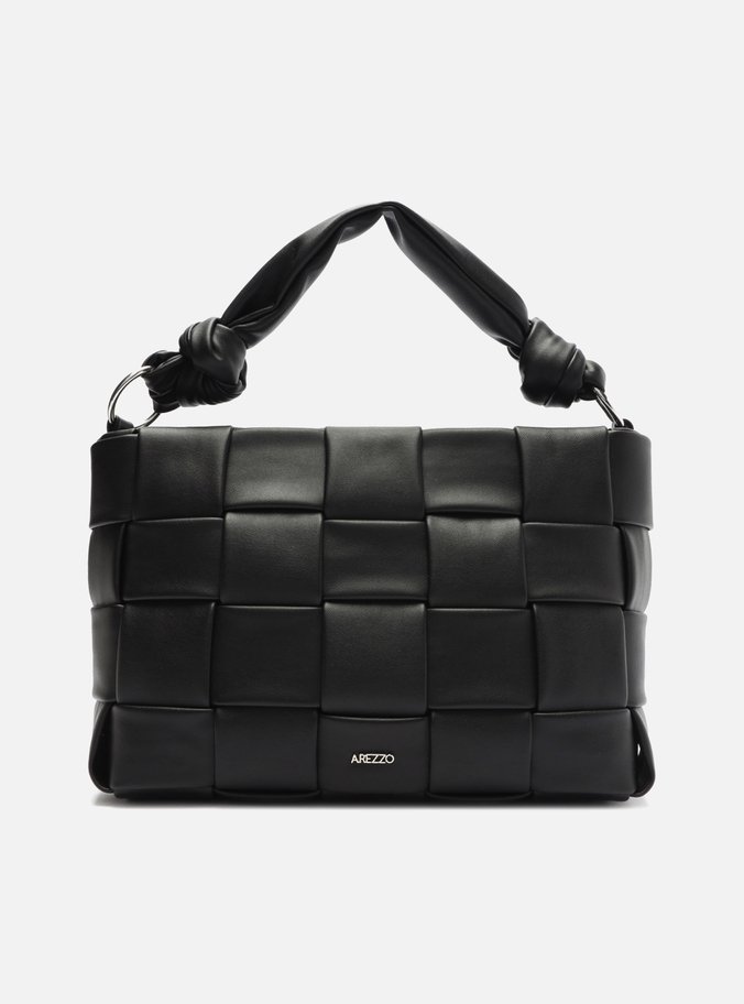 Bolsa Tiracolo Preta Tressê Média
