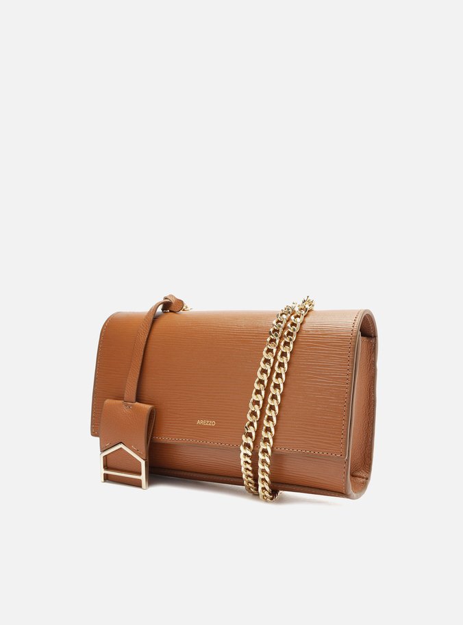 Bolsa Tiracolo Marrom Couro Abraccio Pequena