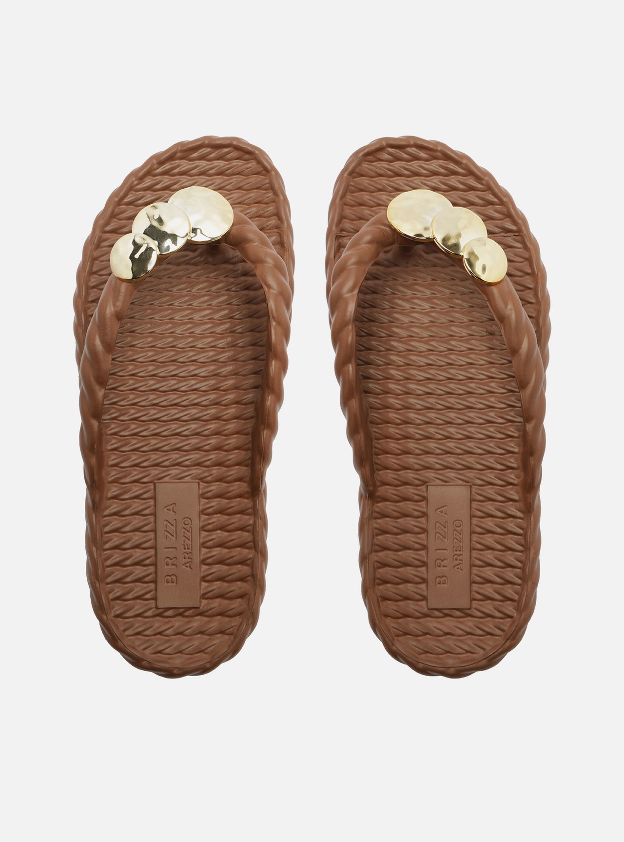Chinelo Marrom Flatform Marrocos Metais Brizza — foto 3