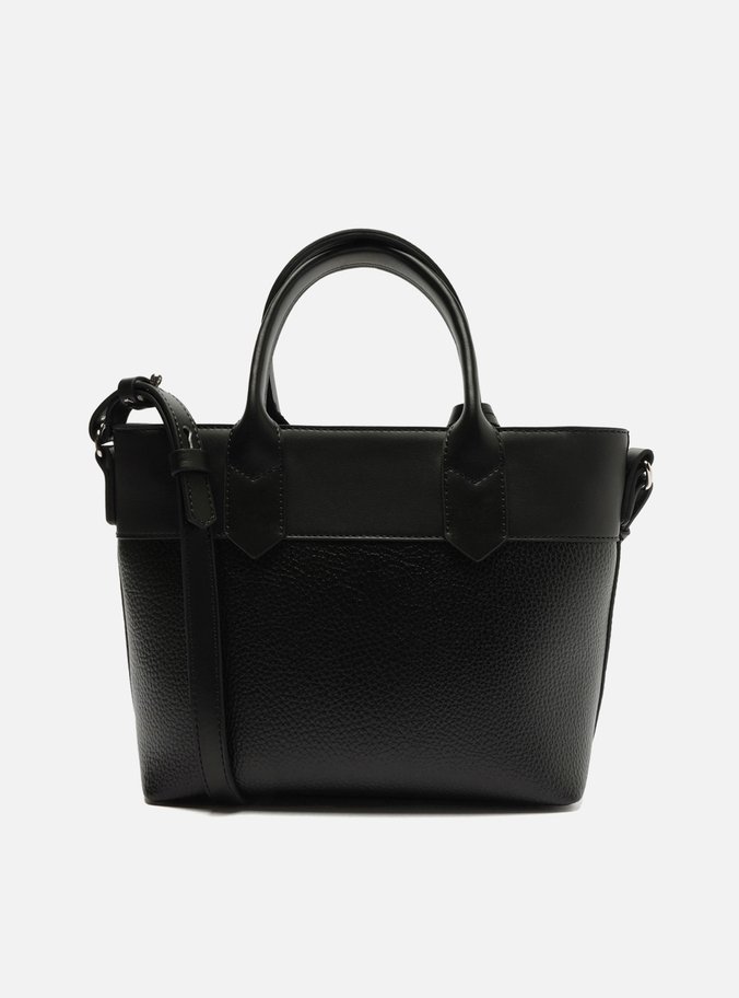 Bolsa Tote Preta Média Tag Verde