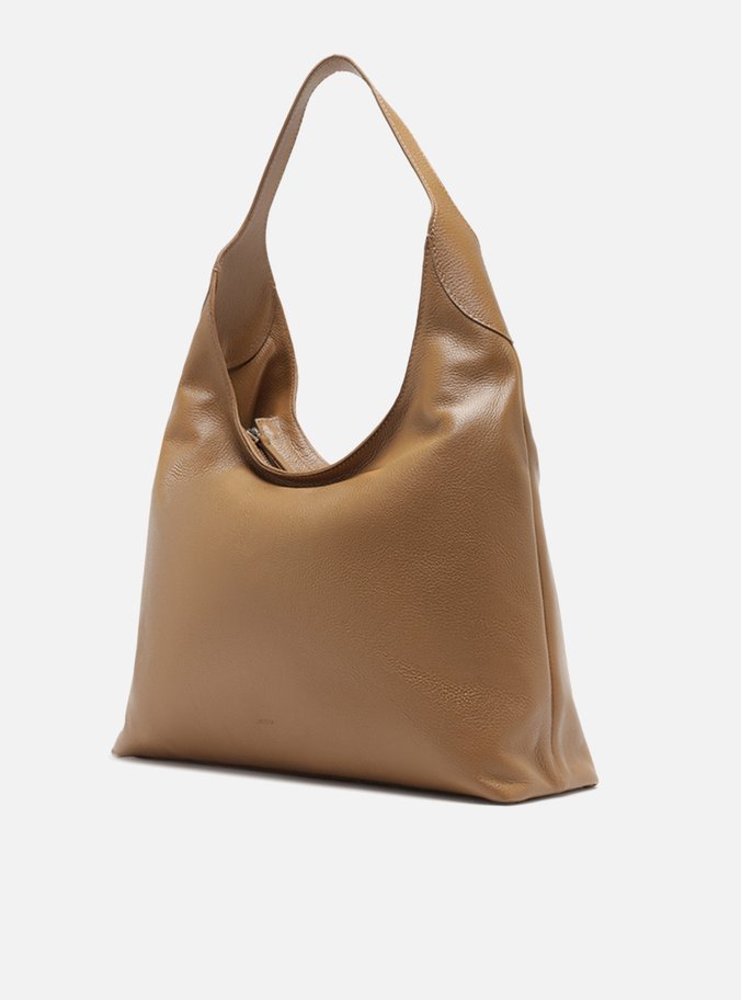 Bolsa Hobo Marrom Couro Grande Alça Dupla
