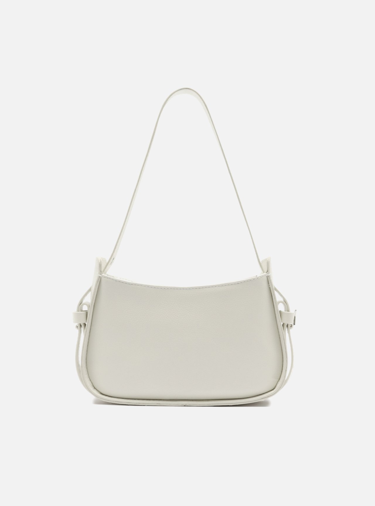 Bolsa Hobo Branca Couro Média — foto 3