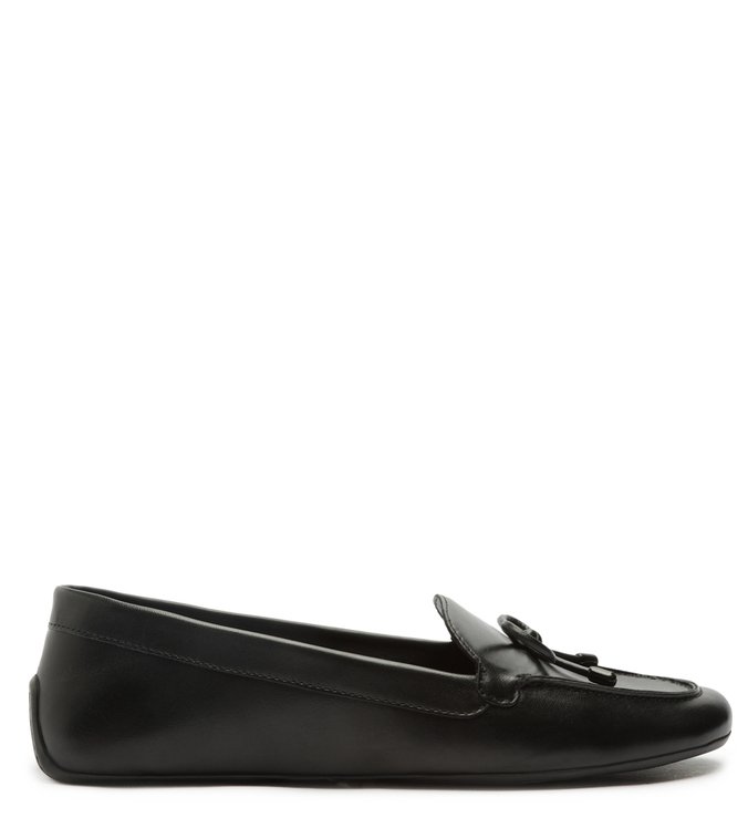 Mocassim Preto Couro Laço Ibiza