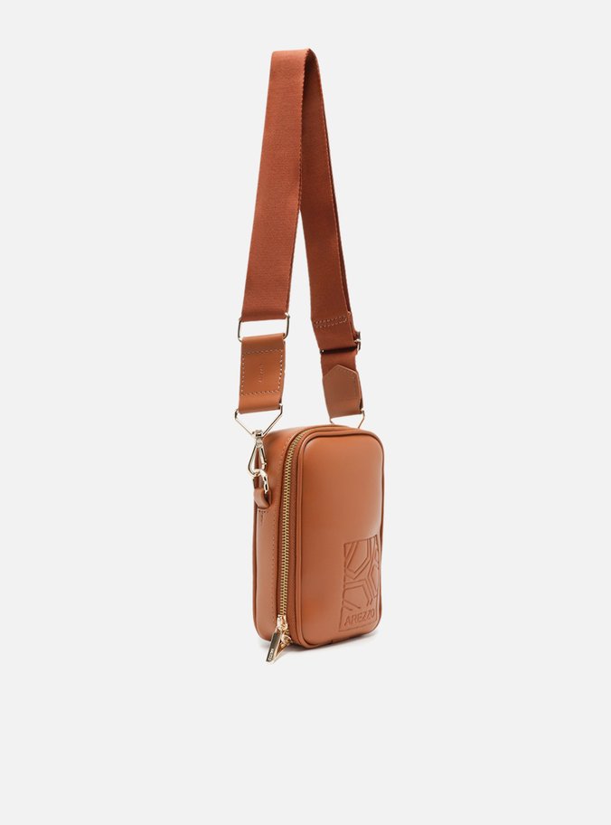 Mini Bag Marrom Porta-Celular Carimbo