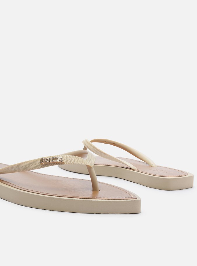 Chinelo de Dedo Off-White Bico Folha Brizza