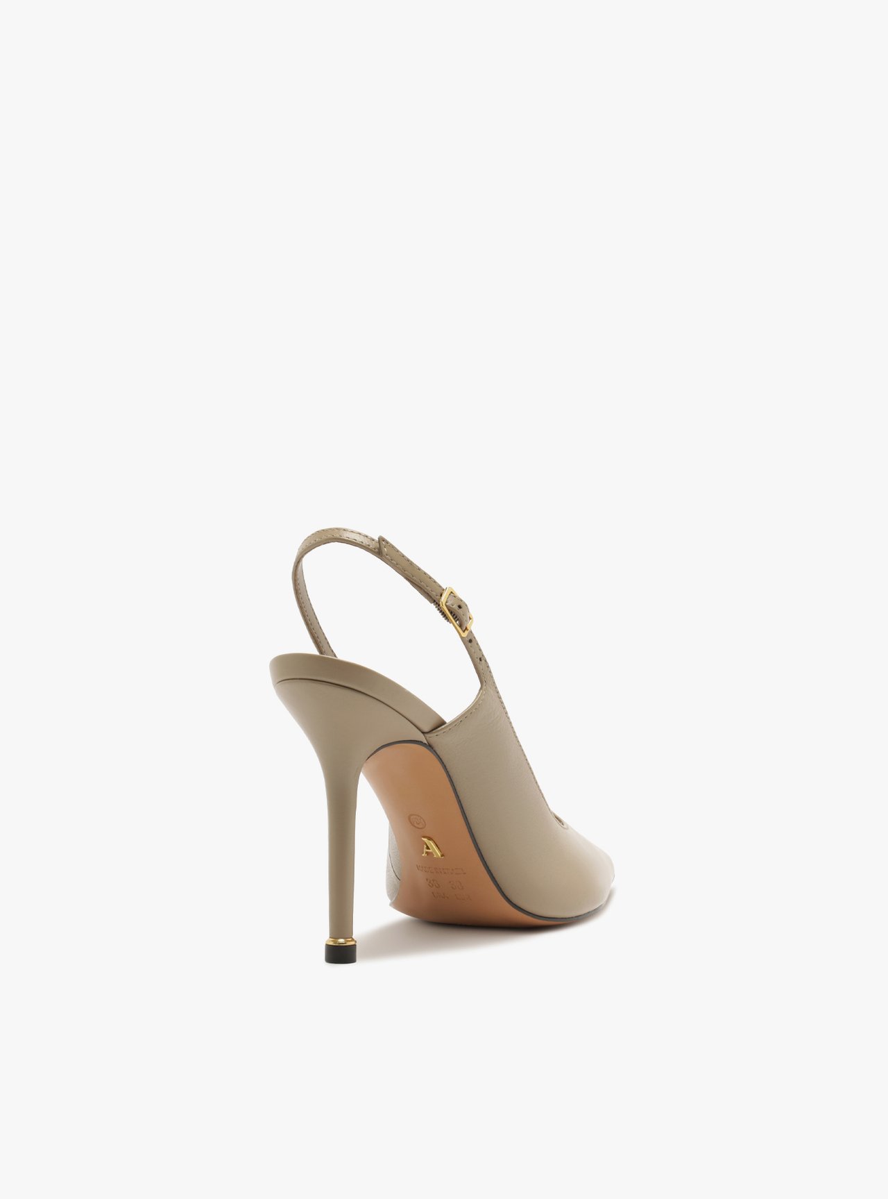 Scarpin Cinza Couro Salto Fino Slingback — foto 3