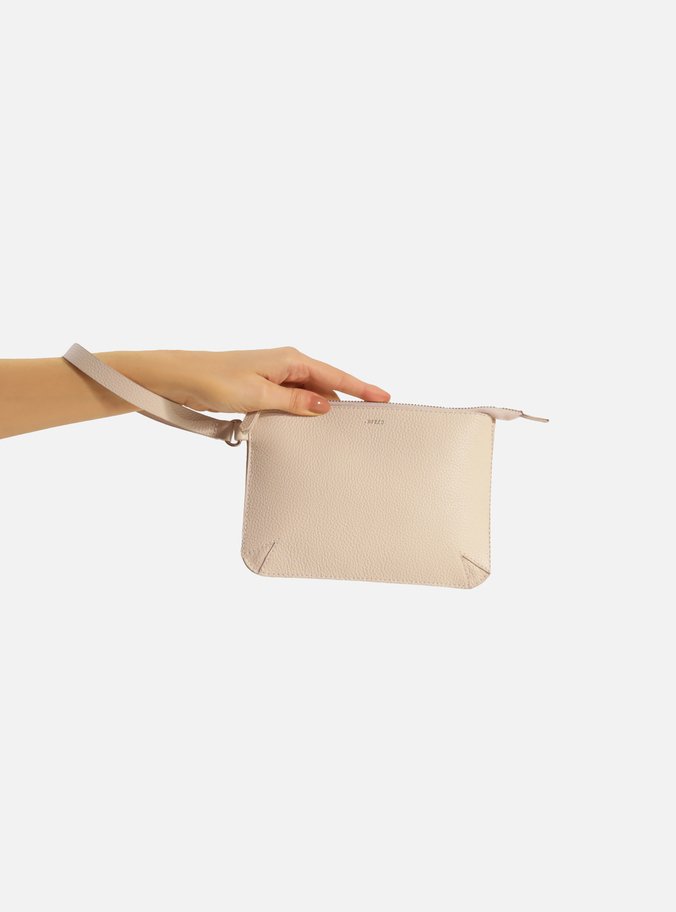 Pouch Off-White Couro Pequeno Alça