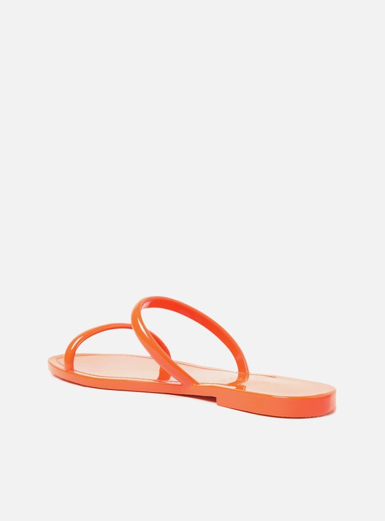Kit Rasteira Laranja Brilho e Bag Transparente Brizza
