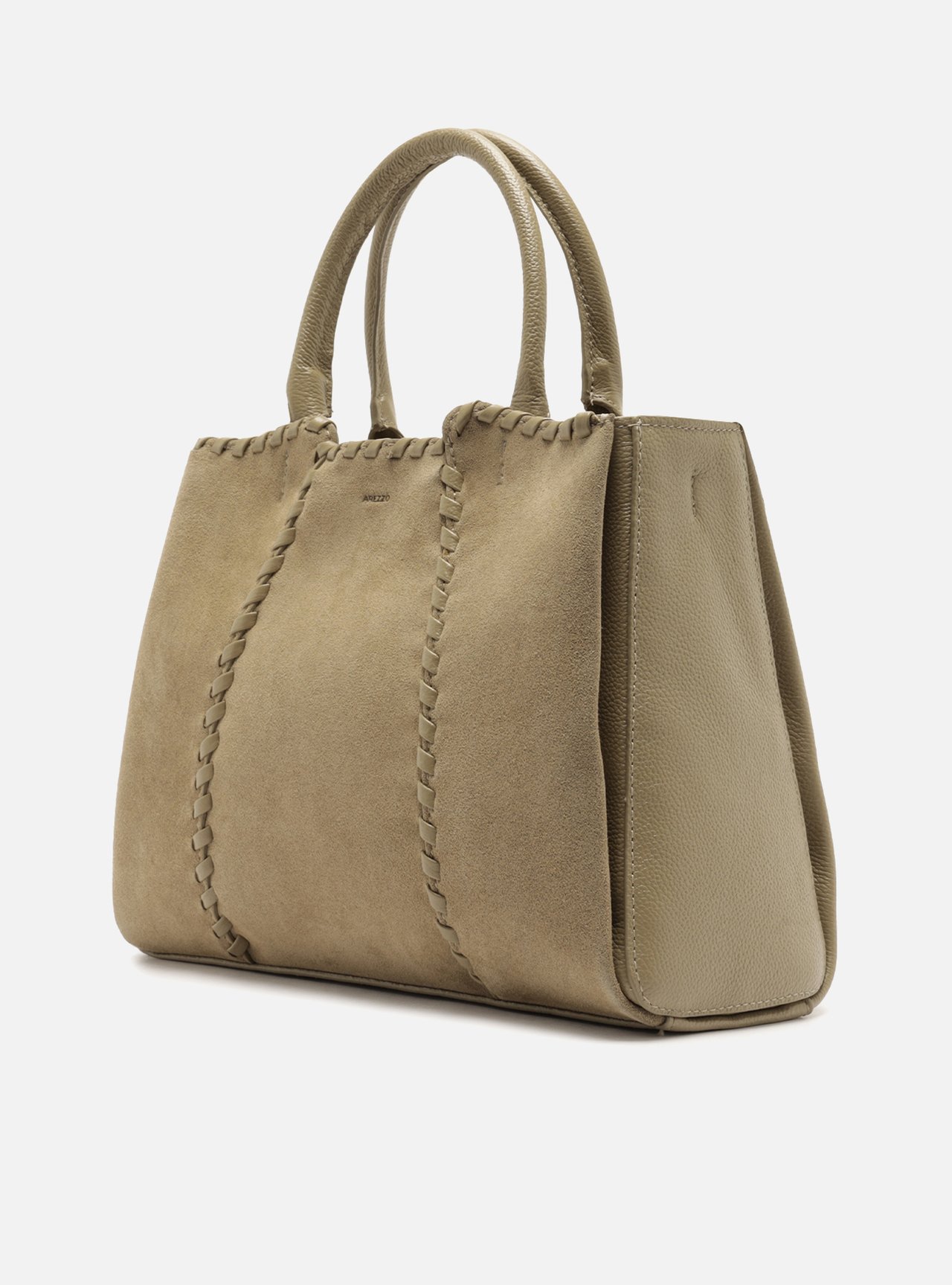 Bolsa Tote Marrom Couro Grande Tressê — foto 2