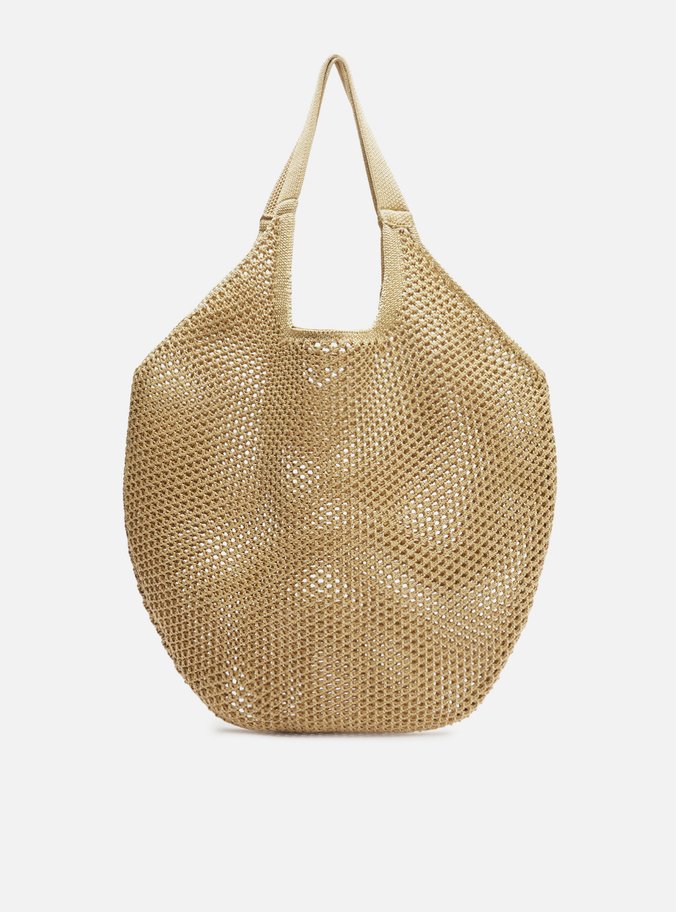 Bolsa Shopping Bege Crochê Mayra Glam Grande