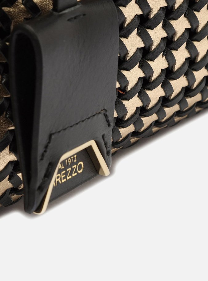Bolsa Tote Preta Couro Abraccio Média Tressê