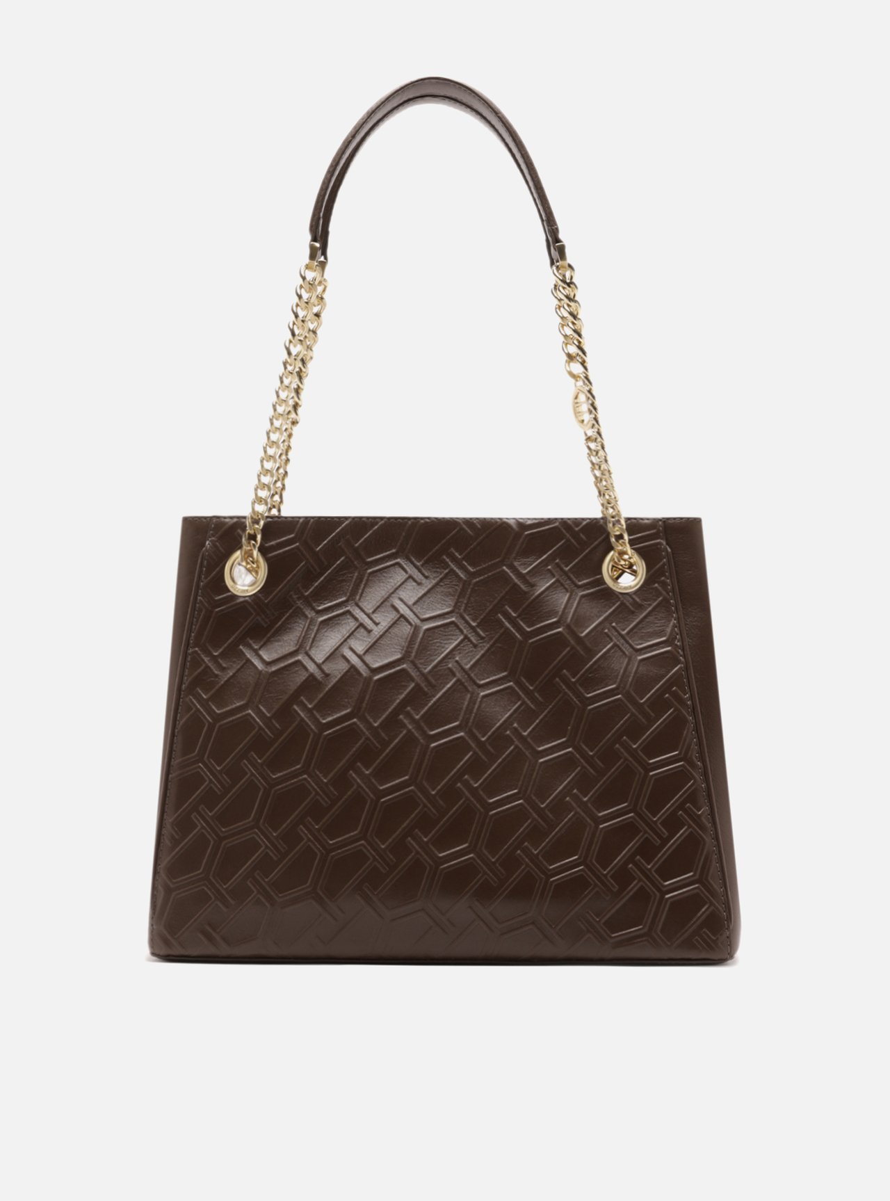 Bolsa Shopping Marrom Couro Grande Corrente — foto 3