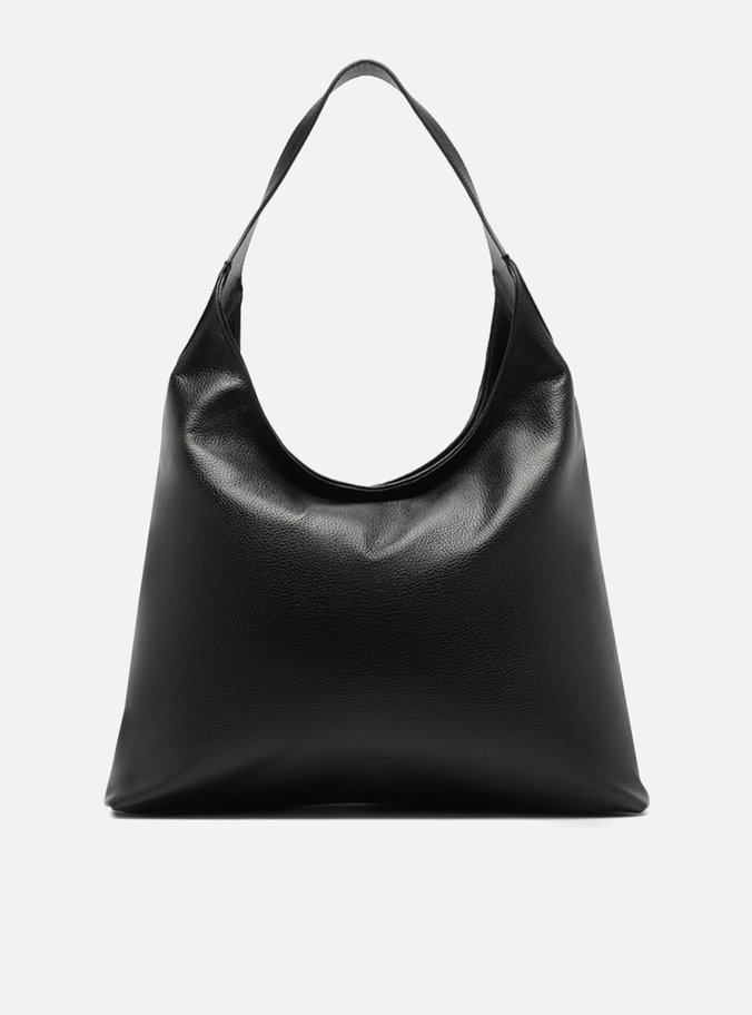 Bolsa Hobo Preta Couro Grande Alça Dupla