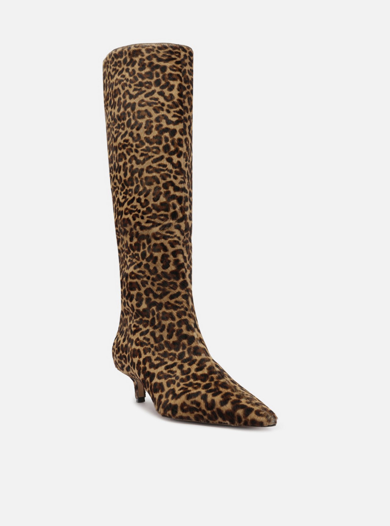 Bota Animal Print Salto Kitten Cano Longo — foto 2