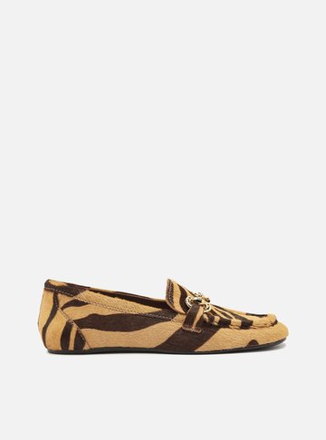 Mocassim Animal Print Bico Quadrado Bridão